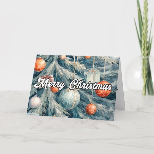Festliche Weihnachtsfeiertage Ornamente Karte (Vorderseite)