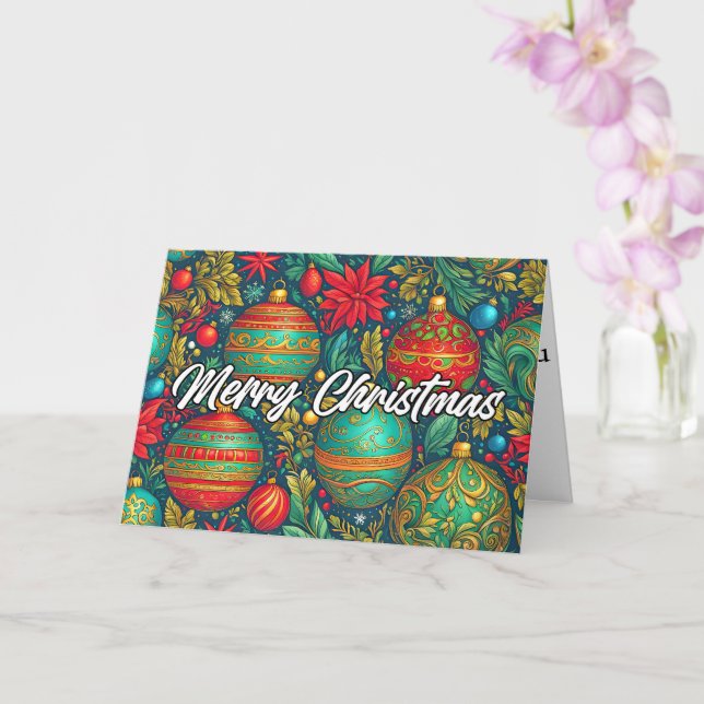 Festliche Weihnachtsfeiertage Ornamente Karte (Orchidee)