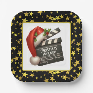 Festliche Weihnachtsfilm-Nachtparty Pappteller