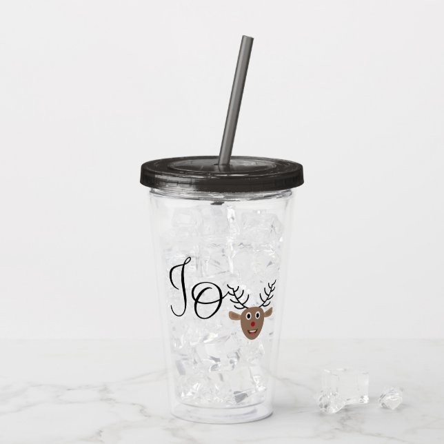 Festliche Weihnachtsfreude Reindeer Acryltrinkbecher (Rückseite Ice)