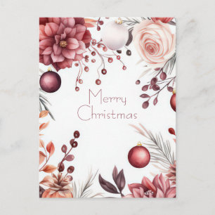 Festliche Weihnachtsgirlande-Grußkarte Postkarte