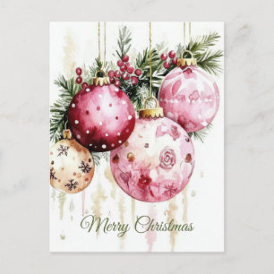 Festliche Weihnachtsgirlande-Grußkarte Postkarte