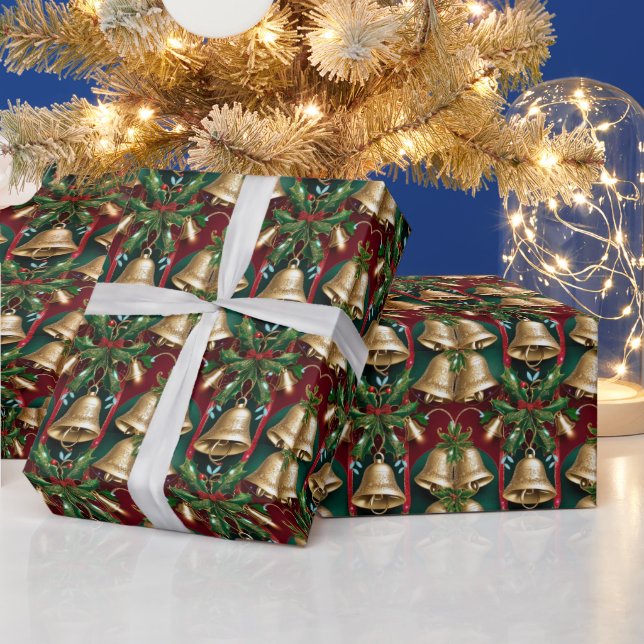 Festliche Weihnachtsglocken Geschenkpapier (Feiertage)