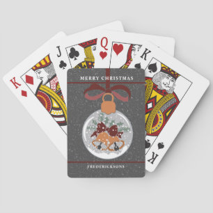 Festliche Weihnachtsglocken Ornament Fahrrad spiel Spielkarten