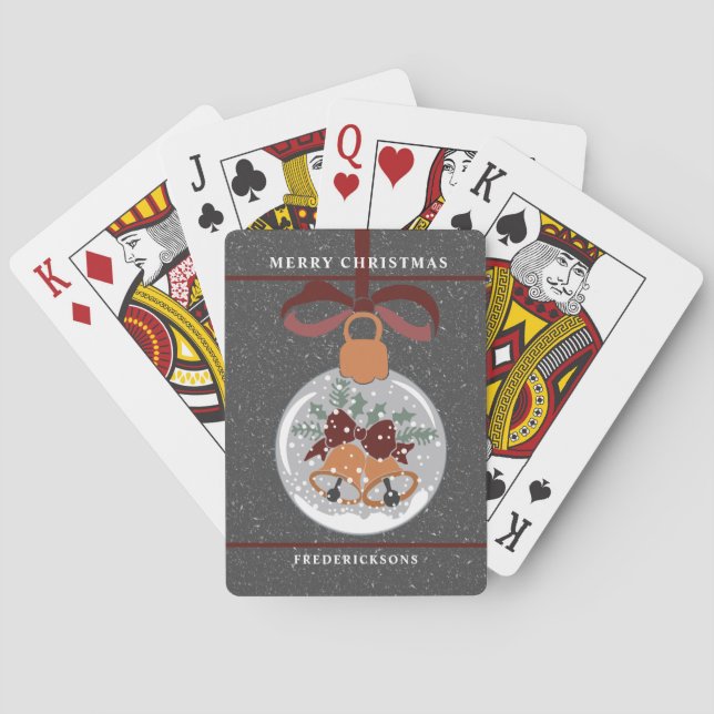 Festliche Weihnachtsglocken Ornament Fahrrad spiel Spielkarten (Rückseite)
