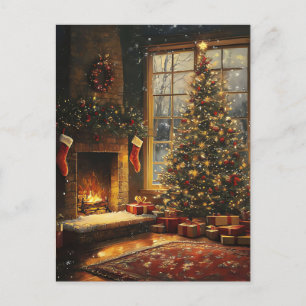 Festliche Weihnachtsgrüße gemütliche Weihnachtslan Postkarte