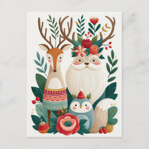 Festliche Weihnachtsgrußkarte Postkarte