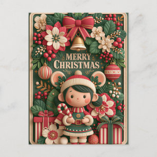 Festliche Weihnachtsgrußkarte Postkarte
