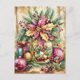 Festliche Weihnachtsgrußkarte Postkarte