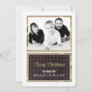 Festliche Weihnachtskarte mit glänzendem Foto Einladung