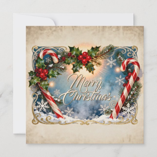 Festliche Weihnachtskarte mit Shine (Vorderseite)