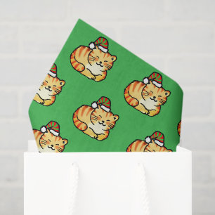 Festliche Weihnachtskatze - Süße Katze mit Weihnac Seidenpapier