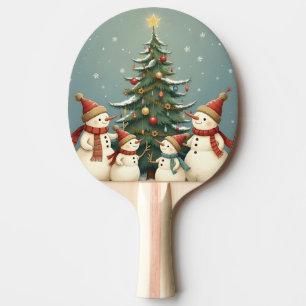 Festliche Weihnachtskollektion der Familie Snowman Tischtennis Schläger