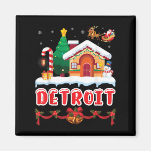 Festliche Weihnachtslandschaft in Detroit Winter W Magnet
