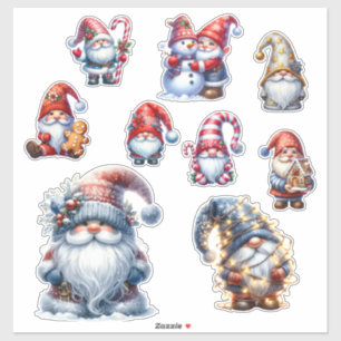 Festliche Weihnachtsmann-Elfen-Gnome Schneemann We Aufkleber