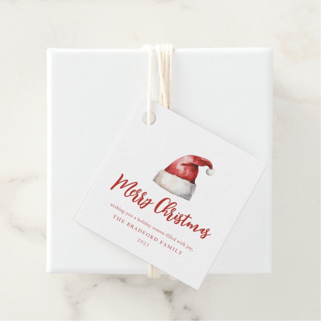 Festliche Weihnachtsmannmütze Geschenkanhänger (Beispiel)