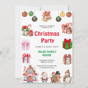 Festliche Weihnachtsmannmütze Weihnachts-Party Einladung