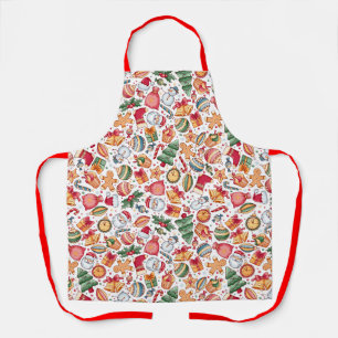 Festliche Weihnachtsmuster Allround-Print Schürze