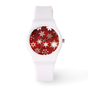 Festliche Weihnachtsschneeflocken Armbanduhr