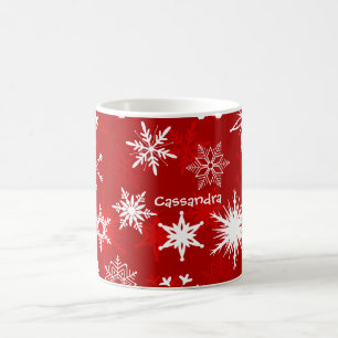Festliche Weihnachtsschneeflocken Kaffeetasse