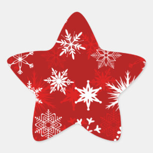 Festliche Weihnachtsschneeflocken Stern-Aufkleber