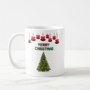 Festliche Weihnachtsstrauch Baumdekoration Lichter Kaffeetasse