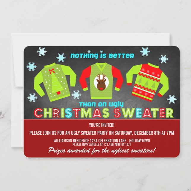 Festliche Weihnachtssüßer-Party Einladung (Vorderseite)