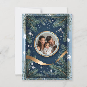 Festliche Weihnachtswinterszene Postkarte