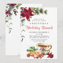 Festliche Weihnachtszweigstelle Poinsettia