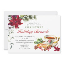 Festliche Weihnachtszweigstelle Poinsettia
