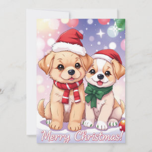 Festliche Welpen mit Feierabend Weihnachten
