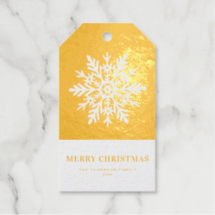 Festliche Whimsical-Schneeflocke Frohe Weihnachten Geschenkanhänger
