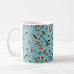 Festliche Winter Birds Weihnachtsmuster Kaffeetasse