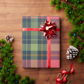 Festliche Winter Karierte Weihnachtswrapping Papie Geschenkpapier