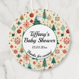 Festliche Winter Pattern Kinderdusche Geschenkanhänger