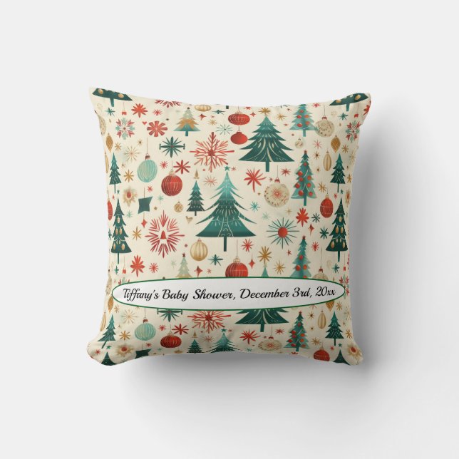 Festliche Winter Pattern Kinderdusche Kissen (Vorderseite)