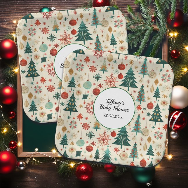 Festliche Winter Pattern Kinderdusche Pappteller (Von Creator hochgeladen)