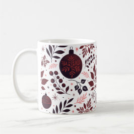 Festliche Winter Rot und Schwarze Weihnachten Kaffeetasse