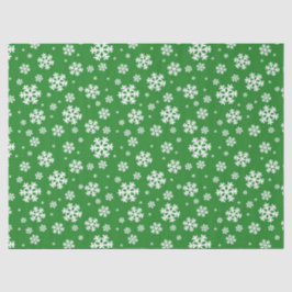 Festliche Winter-Schneeflocken-Muster Grün und Wei Seidenpapier