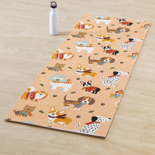 Festliche Winter Welpen-Schals Yogamatte (Beispiel)