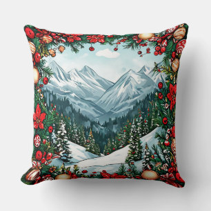 Festliche Winter Wonderland Szene Kissen