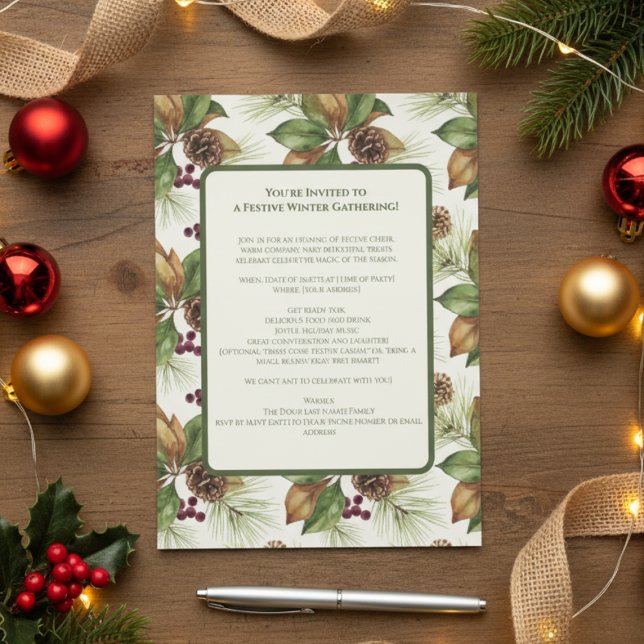 Festliche Wintereinladung zum Treffen Einladung (Holiday party invitation)