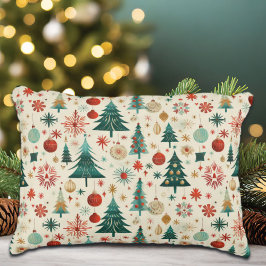 Festliche Winterferien-Muster Dekokissen