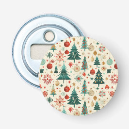 Festliche Winterferien-Muster Flaschenöffner