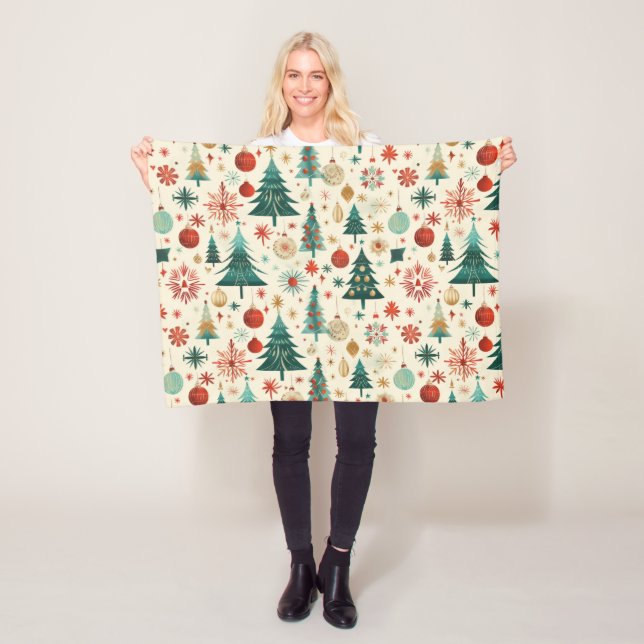 Festliche Winterferien-Muster Fleecedecke (Beispiel)