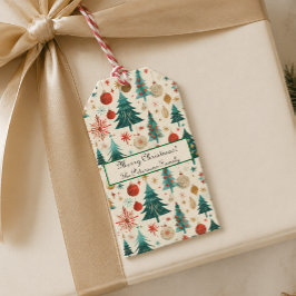 Festliche Winterferien-Muster Geschenkanhänger