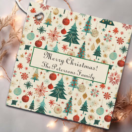 Festliche Winterferien-Muster Geschenkanhänger