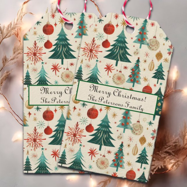 Festliche Winterferien-Muster Geschenkanhänger (Von Creator hochgeladen)