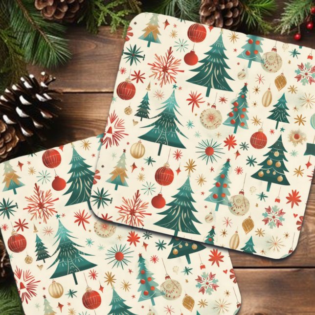 Festliche Winterferien-Muster Getränkeuntersetzer (Von Creator hochgeladen)