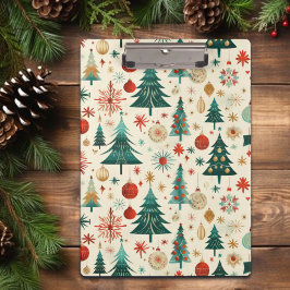 Festliche Winterferien-Muster Klemmbrett